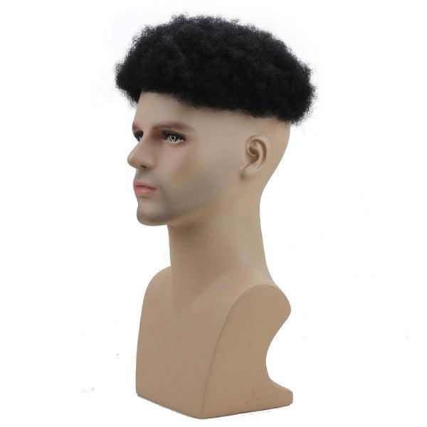 100 % Human Hair Afro Thin Skin Curly Toupee Wig Mens Wigs Real Human Hair