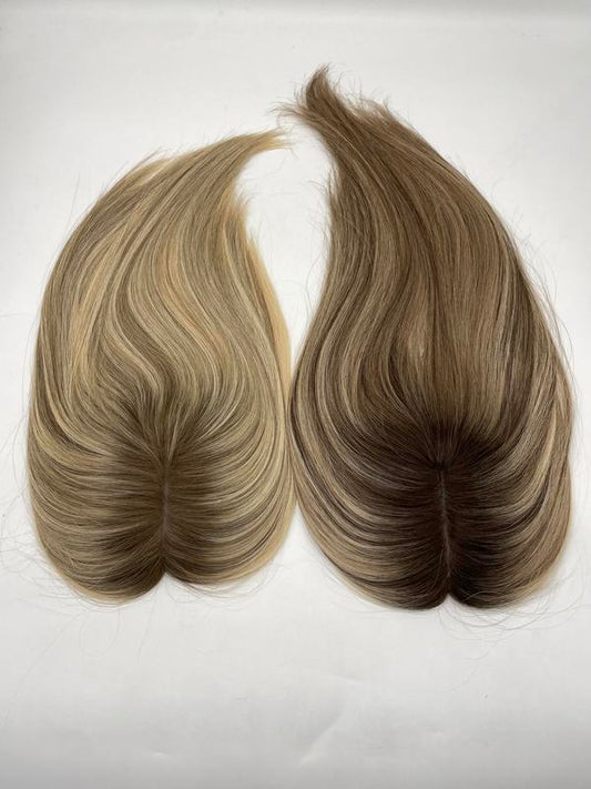 Chinese Remy Human Hair System Women Beauty Breathable Seamless Mono Base Topper Volume Daily All Day Wear