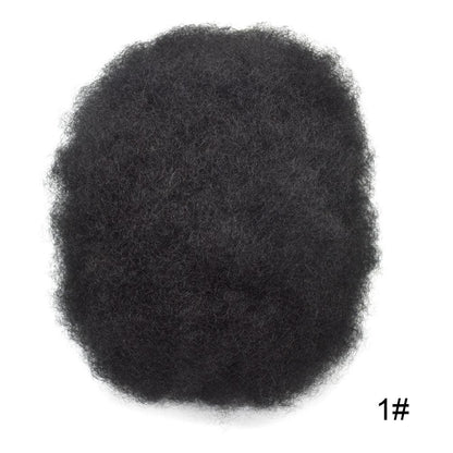 100% Human Hair Afro Q6 Toupee Curly Hair Extensions for Men Real Hair Wigs