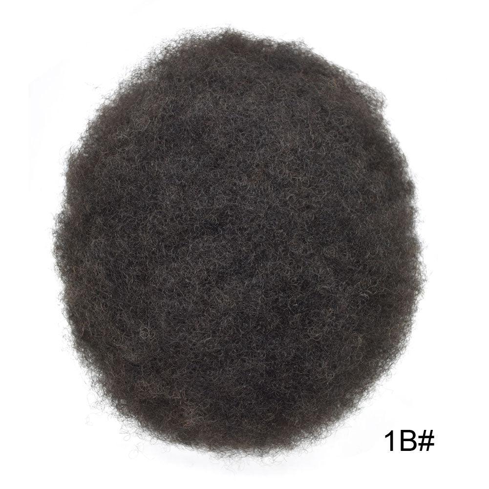 100% Human Hair Afro Q6 Toupee Curly Hair Extensions for Men Real Hair Wigs