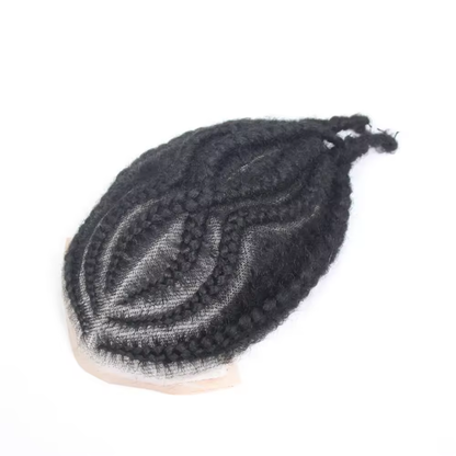 Toupee Men's Wig Indian Remy Human Hair System Braided 130% Density Straight Texture Black Men Hot Supplier