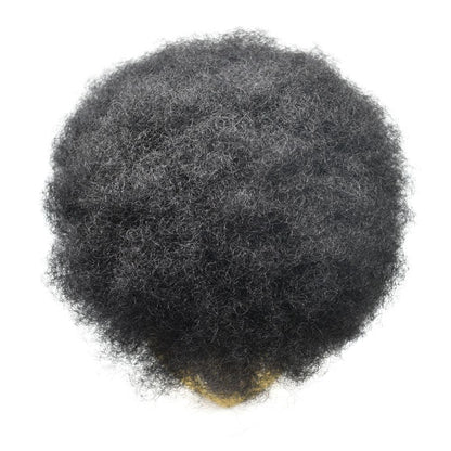 100% Human Hair Afro Q6 Toupee Curly Hair Extensions for Men Real Hair Wigs