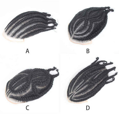 Toupee Men's Wig Indian Remy Human Hair System Braided 130% Density Straight Texture Black Men Hot Supplier