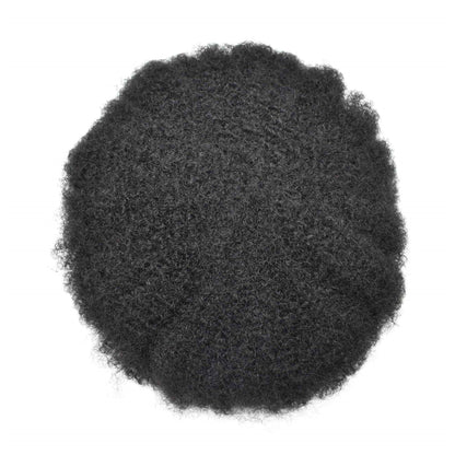 100 % Human Hair Afro Thin Skin Curly Toupee Wig Mens Wigs Real Human Hair