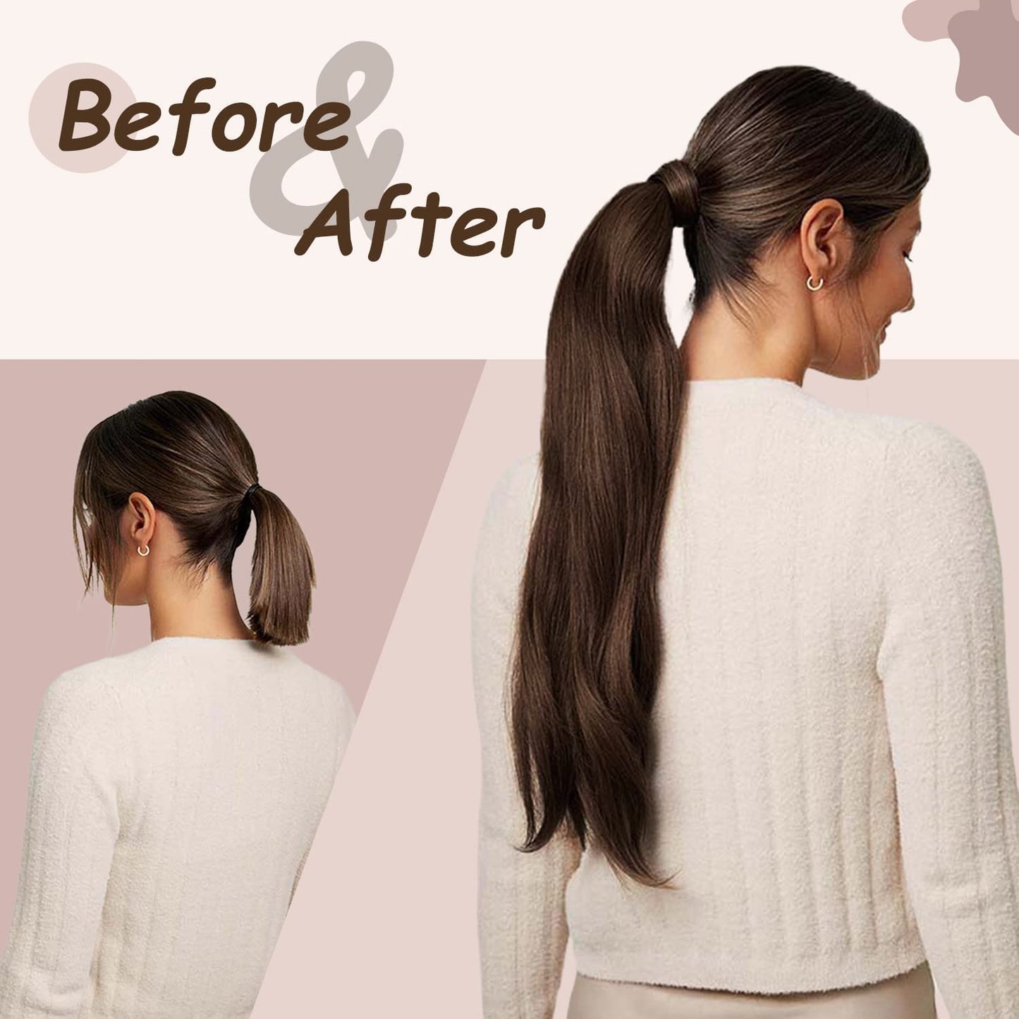 Classic Hair Extension Straight Natural Band Ponytail