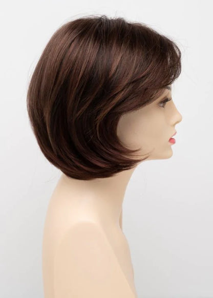 100% Human Hair 8 Inch Short Hair Wigs for Women UK, Cinnamon Raisin