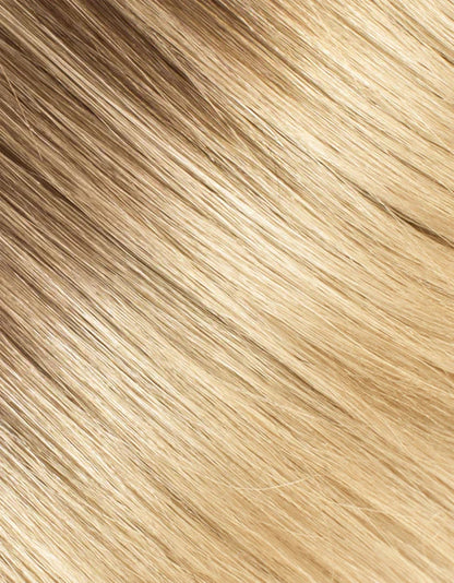 Human Hair Ladies Wig Virgin Hair Mid Shoulder Length Silk Top Lace Front Wigs, 140/22+6 Blonde Rooted