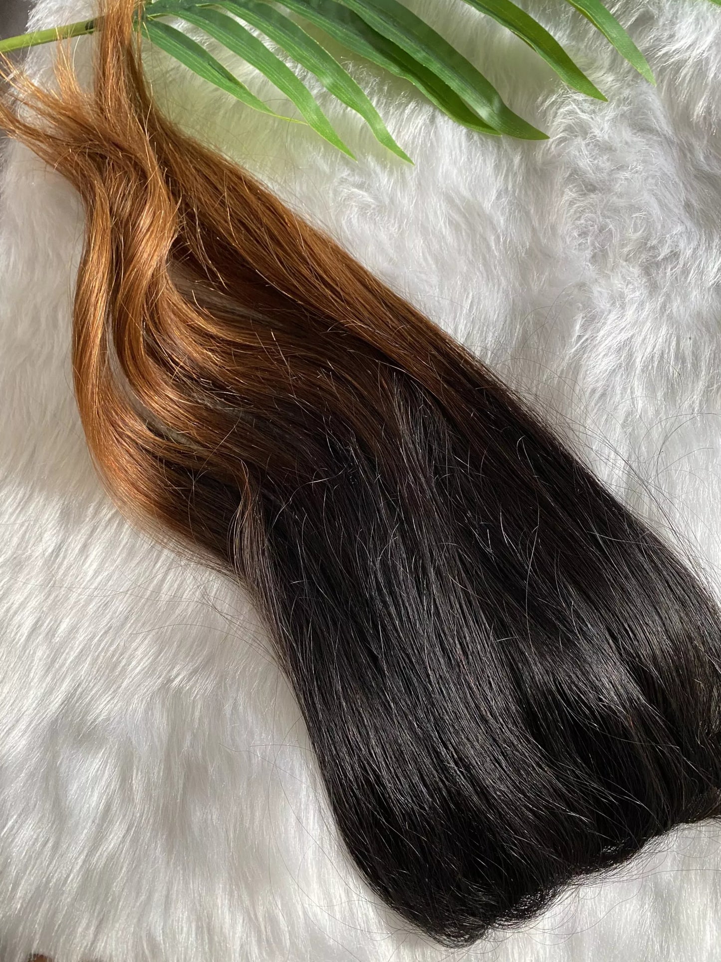 100% Human Hair Extension Seamless Clip-In Patch, Ombre Blonde Colour Hair