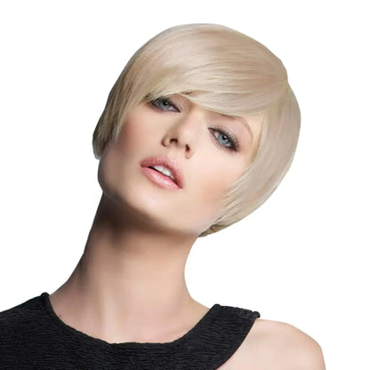 100% Human Hair Top Remy Hair Short Natural Hair Wigs, Creamy Blonde