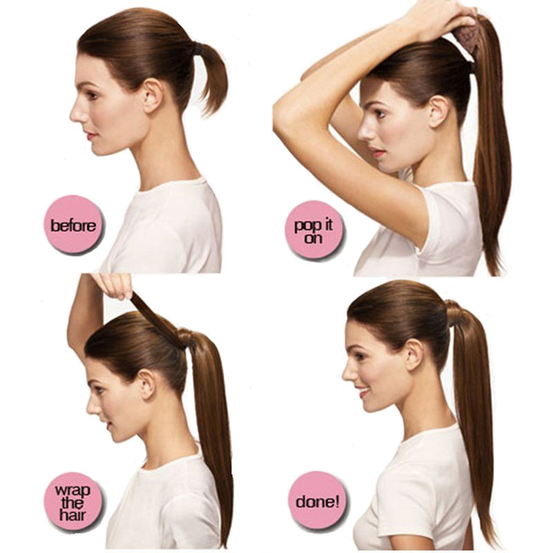 Classic Hair Extension Straight Natural Band Ponytail