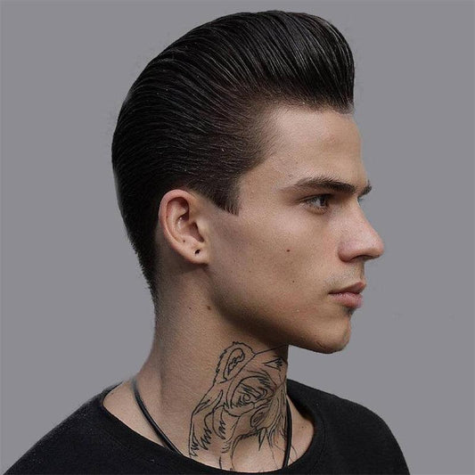 100% Human Hair Lace Front Men's Toupee Short Hair For V-looped Men's Natural Hair Toupee