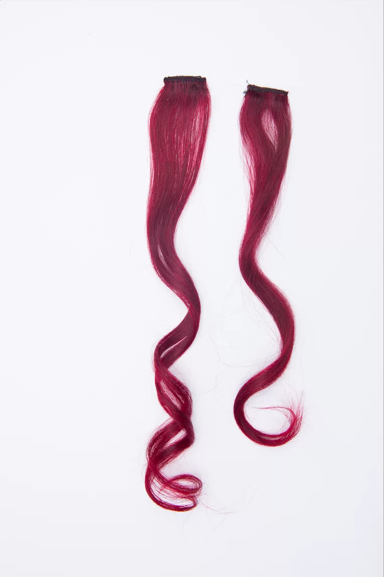 100% Human Hair Clip-in Hair Burgundy Colourful Extension For Women