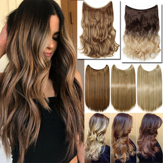 Premium Halo Extension 100% Human Hair Light Brown Classic Hair Extensions