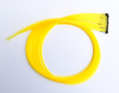 100% Human Hair Clip-in Hair Yellow Colourful Extension For Women