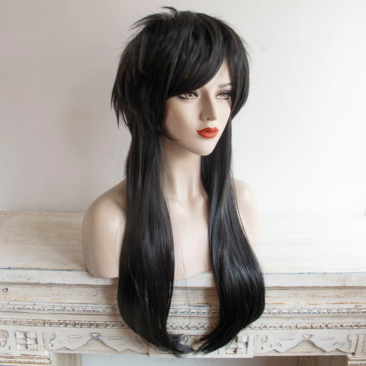 100 % Human Hair Black Mullet Jewish Wig UK for Women