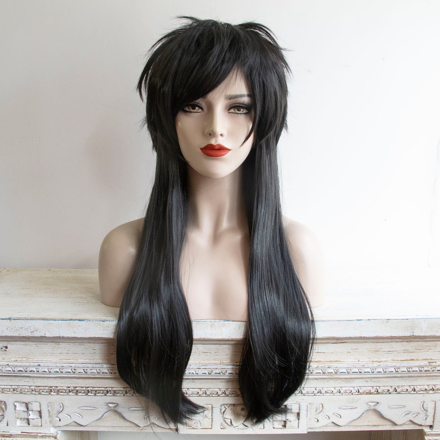 100 % Human Hair Black Mullet Jewish Wig UK for Women