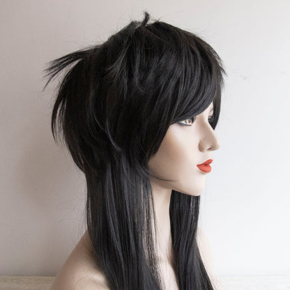 100 % Human Hair Black Mullet Jewish Wig UK for Women