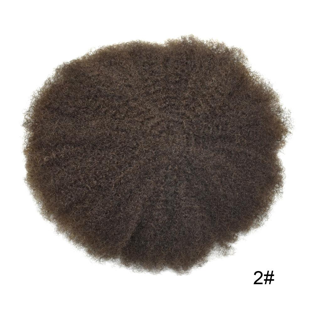 100 % Human Hair Afro Thin Skin Curly Toupee Wig Mens Wigs Real Human Hair