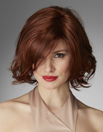 100% Human Hair Natural Chin Length Wig Bob Wigs for Women, Creamy Glow Rooted & Rich Chestnut Glow