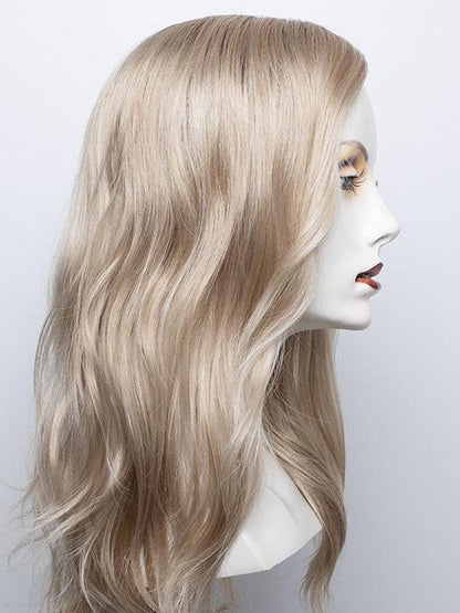 100% Human Hair Mono Womens Wigs, Champagne Rooted & Copper Brown Mix